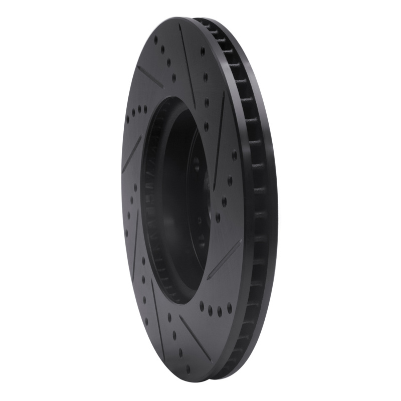 Honda Accord Brake Rotor (1) - Front Left - R1 Concepts - Drilled & Slotted - Black - `13-`22